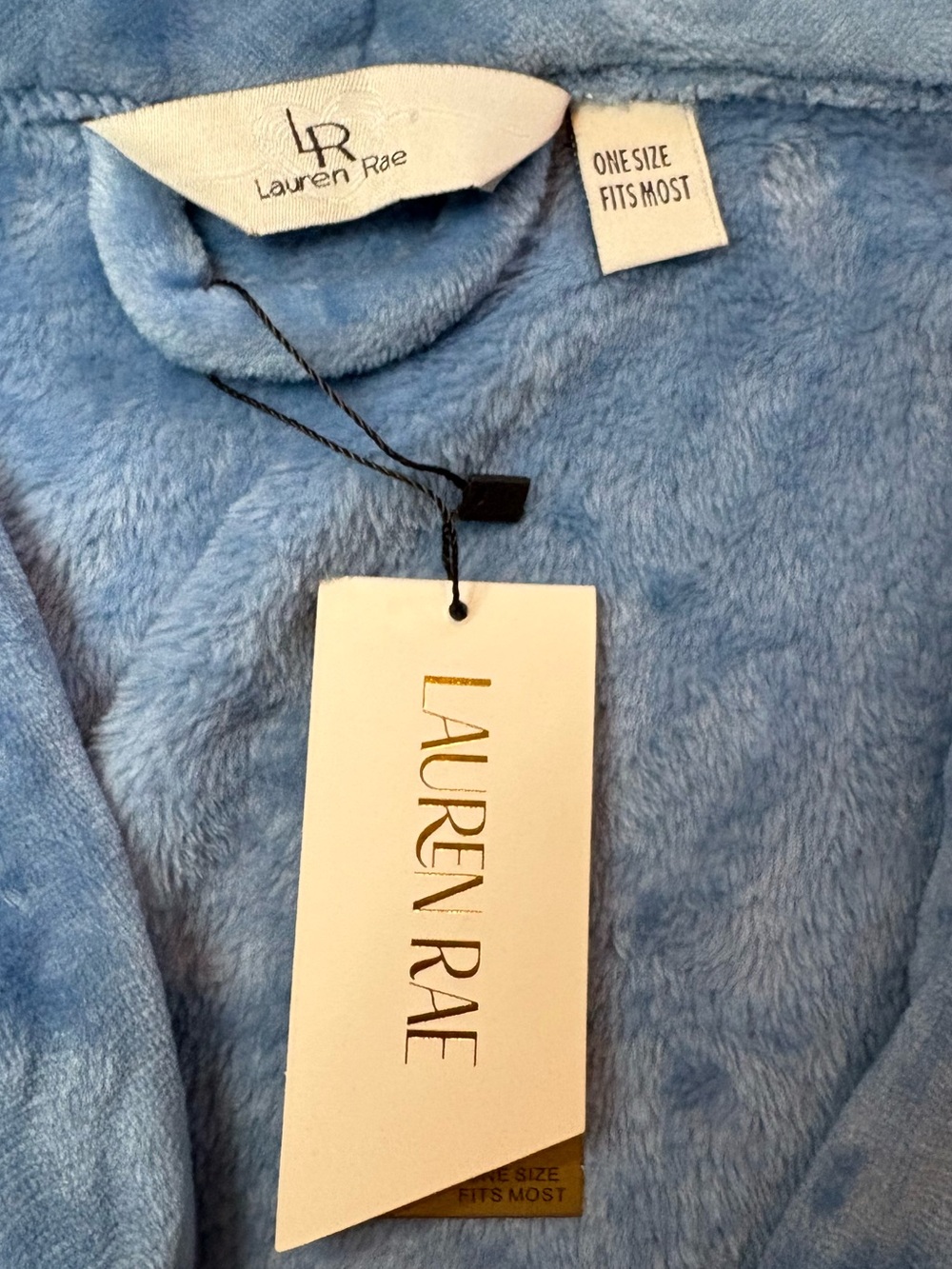 Lauren Rae Plush Blue Velvet Robe NWT One Size - Picture 5 of 8